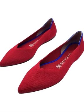 Rothy's The Point Red Knit Flat Size 9